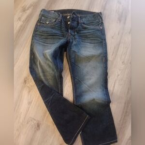 True Religion Men's Vintage Ricky Relaxed Straight Jeans 34X28.